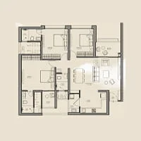 Kunal Canary Skyoasis Balewadi 3 BHK Heaven Floor Plan Image