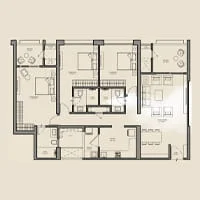 Kunal Canary Skyoasis Balewadi 3 BHK Tranquil Floor Plan Image